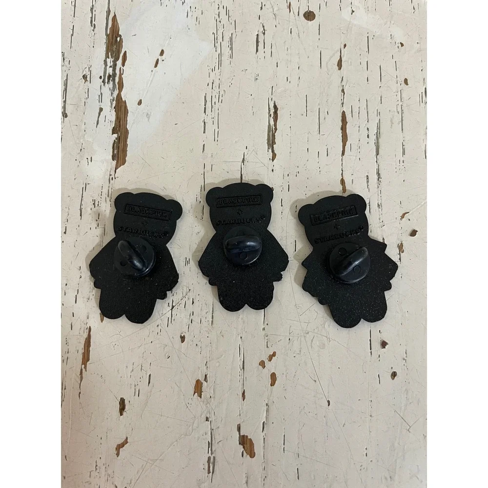 Blackpink Starbucks Bearista Pin Set 3pc INCOMPLETE Enamel Thailand K-Pop‎ Pins